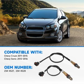 Lasancamila 2 PCS Oxygen O2 Sensor Upstream&Downstream Compatible with Chevy Cruze 2011-2015, Sonic 2012-2016, Chevy Cruze Limited 2016, Replaces# 234-4527&234-4528