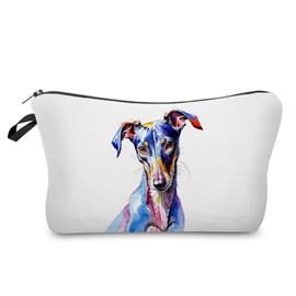 Livel lhood Greyhound Makeup Bag Cute Small Makeup Organizer Bag Travel Toiletry Zipper Pouch Dog Animal Cosmetic Bag Gift for Women Girls