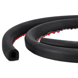 uxcell D-Shape Door Rubber Seal Strip, 0.51"x0.59" Foam Automotive Weather Stripping with Self-Adhesive for Cars, Truck, Door Window, Boats Soundproof Insulation Sealing (9.84Ft)