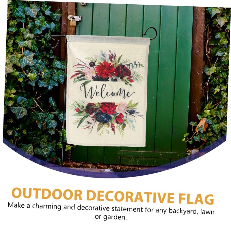 Totority 2pcs Vertical Polyester Garden Flag with Welcome Theme Durable