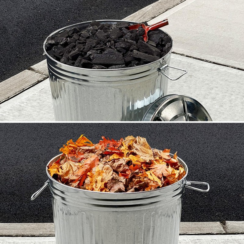 Plexon Metal Trash Can with Lid Outdoor 20 Gallon Galvanized