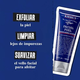 Kiehl’s Facial Fuel Energizing Scrub - Exfoliante Facial para Hombre, Limpiador con Cafeína, Mentol y Vitamina E que Suaviza y Elimina Celulas Muertas e Impurezas, 100 ml