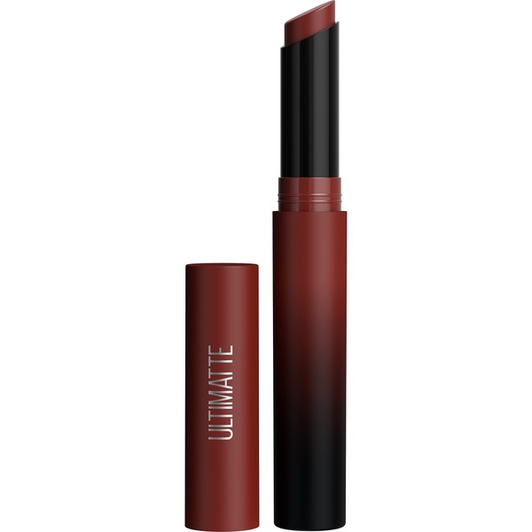 Maybelline Color Sensational Ultimatte Matte Lipstick, Non-Drying, Intense Color Pigment, More Cedar, Deep Rust Brown, 1 Count