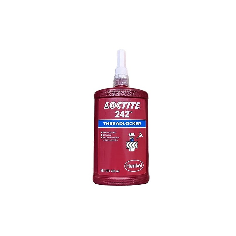 Loctite 24241 Blue 242 Medium Strength Threadlocker, 250 mL Bottle
