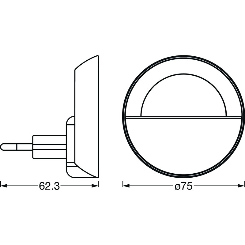 LEDVANCE LED Socket Night Light, 0.7 W, 15 Lumen, 4000