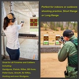 Shooting Targets, 12 x12 inch Splatter Self Adhesive Shooting Target Paper for Range - Reactive Paper Target Easily See Shots Burst Bright Yellow Points (10 Pack)