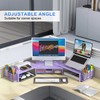 gianotter Dual Monitor Stand Riser, Desk Organizer With Drawer and