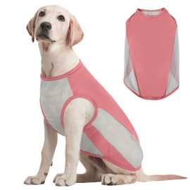Kuoser Dog Cooling Vest, XL Dog Shirts, Breathable Summer Pet Jacket, Lightweight Sun Protection Coat, Outdoor Clothes for Small Dogs, Essential Heat Relief Clothing Pink