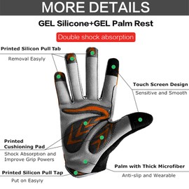 LOVMEAD Cycling Gloves Kids for Boys Girls Age 4-12, MTB Gloves Pair Outdoor Sports Road Bike Bicycle Bike Gloves Spring Summer (XL, Orange)