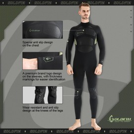 GoldFin Wetsuit for Men, Mens 3mm Wetsuits Fullbody Back Zip Keep Warm in Cold Water