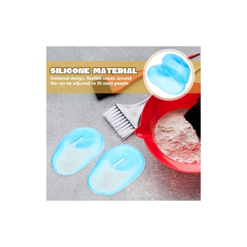 Coheali Par Protectores Auditivos Silicona Teñir Cabello Color Azul