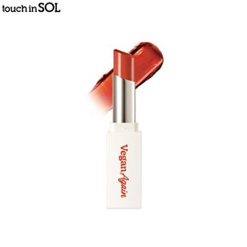 TOUCH IN SOL Vegan Again Juicy Glossy Lip Stick 3.5g, Color:02 Sunset Orange