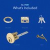 XFORT Polished Brass Rim Cylinder, Security 5 Pin Rim Cylinder