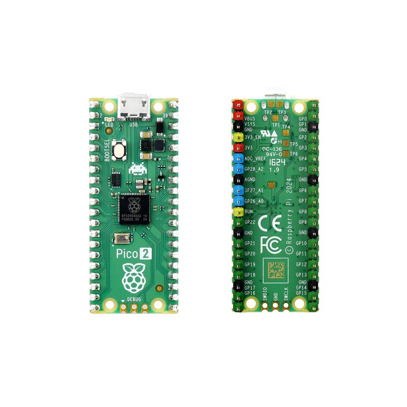 Waveshare 2 Pack Colourful Pre-Soldered Raspberry Pi Pico 2 with