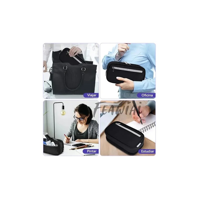 Grandes Estuches para lapiseras Escolares De Negro,lapiceras Organizadoras.Portátil,impermeable,de gran capacidad,duradero.BRNAELY
