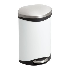 Safco Products 9901WH Ellipse Step-On Trash Can, 3-Gallon, White
