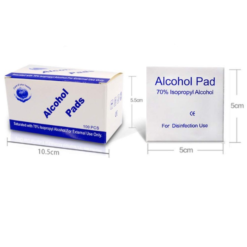 100pcs Disposable Alcohol Pads, BAITAI Cotton Swabs with 75% Alcohol