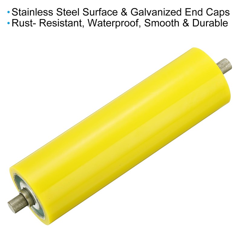 PATIKIL Polyurethane Coated Conveyor Roller 2.4" Diameter 8" Length, Stainless