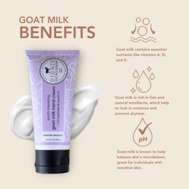 Dionis Youth Boosting Goat Milk Hand Cream 2oz, With Peptides and Squalane For More Vibrant and Healthy Skin, Lavender Blossom