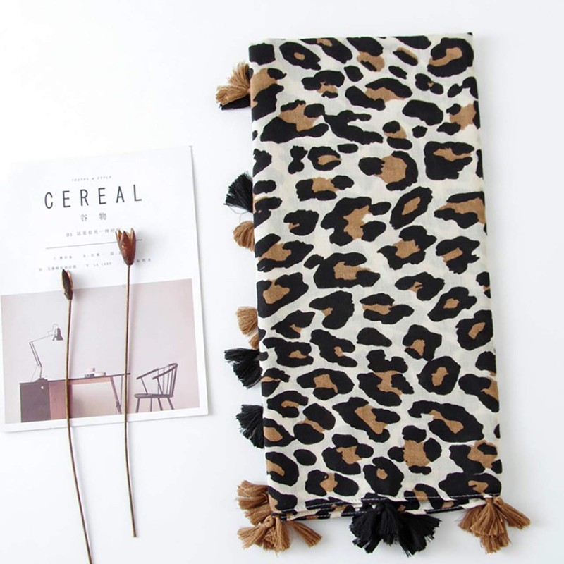 LEX STANDARD SM002 Women's Scarf, Stole, Leopard Print, Large, Animal
