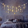Moon Phase Wall Decor with LED String Light, 13 Gold