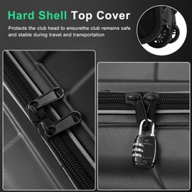 Hard Shell Golf Travel Bag with Wheels - Lightweight 1680D Oxford, ABS Top, Lock & Support Pole for Men’s,Women’s