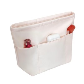 Vercord Purse Insert Organizers for Petite Tote Bag Organizer Insert Inside Handbag Shaper with Zipper Beige