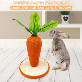 BNOSDM Rabbit Scratch Post Toy Natural Sisal Rabbit Scratching Post Cute Carrot Bunny Scratcher for Indoor Rabbits Bunnies Kittens Ferrets Chinchillas Small Animals