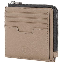 VON HEESEN® Genuine Leather RFID Card Holder Made of Nappa Leather - 9 Compartments - Landscape Format Credit Card Holder for Men and Women, taupe, 02 cm