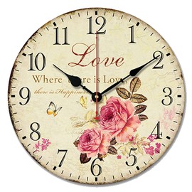 SWHONG Without Ticking Noises Wall Clock, 10 Z0 LL/25.4 cm Round Wall Clock Bedroom Living Room Wall Clock Home Decorations