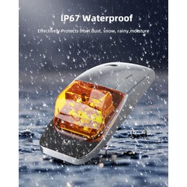 LBRST 5x Truck Cab Marker Light 17 LED Chrome Top Cab Marker Roof Running Lights Amber Truck Semi Trailer Cab Light Fit for Kenworth/Peterbilt/Freightliner/Mack/Western Star Truck Trailer