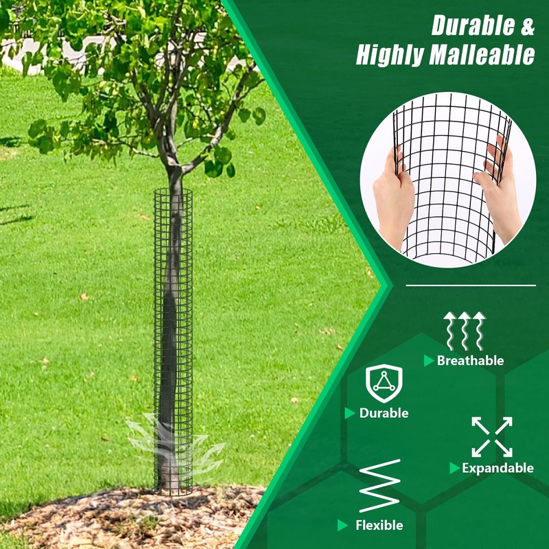 UQM 48 Inch Tree Trunk Protector, 12 Pcs Metal Tree