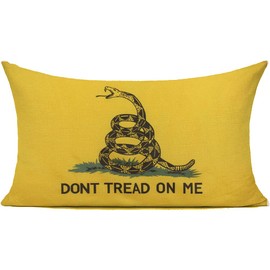 FaceYee Don't Tread On Me Lumbar Pillow Cover Yellow Snake Flag Pillowcases12 X20(30x50cm) Gadsden State Flag Color:Don't Tread On Me