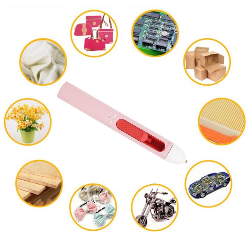 Mini Glue Gun Hot Melt Colorful Pen‑Shaped Cordless 2200mAh USB