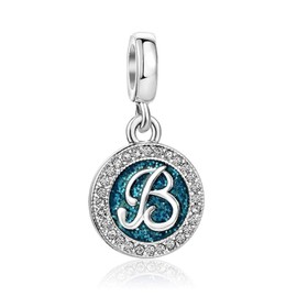 KunBead Jewelry Letter B Initial Charms Love Mum Daughter Birthstone Dangle Charms for Bracelet Necklace