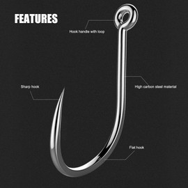 Dingbear 100 Piece Fishing Hooks Combination Set Barbless - Carbon Steel Barbless Fishing Hooks, Suitable for Rivers, Lakes, Oceans and Ponds, Barbless 6#