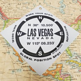 Las Vegas, Nevada GPS Sticker - Reflective Vinyl GPS Marker Decal