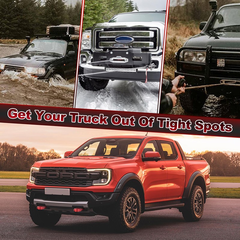 PXPART Red Tow Hooks, Front Bumper Heavy Duty Towing Replacement