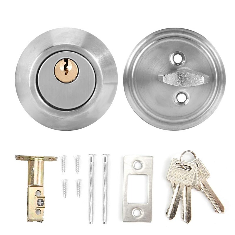 Sonew Security Door Lock, Single Cylinder Stainless Steel Anti-Theft Door