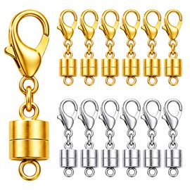 12PCS Magnetic Necklace Clasps, Gold&Silver Jewelry Extenders for Necklaces