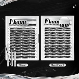 Flaunt & Short Flaunt | AiryCute Upgrade U Lashes with Ultra-Dense, Waterproof, Long-Lasting Lashes | Flora | Natural Daily, Volume Style | Beginner-Friendly DIY Lashes for a Flawless, Voluminous Look | Trendy & Must-Have Clusters:_Short Flaunt Kit [Volume Style]