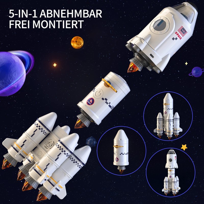 TEMI Space Shuttle Rocket Toy for 3 4 5 6