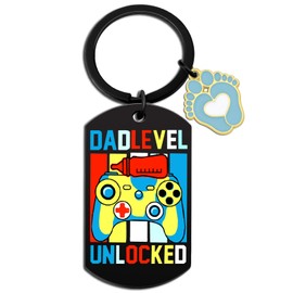 New Dad Gift Stocking Stuffers for Dad Funny Keychain For New Dad Gifts For New Dad Pregnancy Gifts For First Time Dads New Dad Gifts For Men Dad Level Unlocked Keychain Daddy Gifts For Men