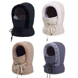 Unisex All-in-One Padded Neck Warmer for Extreme Cold Hooded Neck Warmer Charcoal