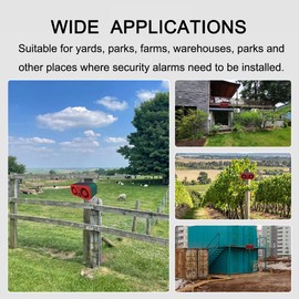 ThreeH Motion Sensor Alarm Solar Outdoor High Volume Alarm 13 Tones and Customizable Records Included 4 Switchable Modes for Yard Farm Animal Protection