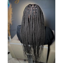 FANCEE Braids Wig Full Lace Box Braided Wig with Baby Hair Pre Plucked Knotless Squrare Part Mini Braid Twist Locs Wig for Black WomenGLE25409