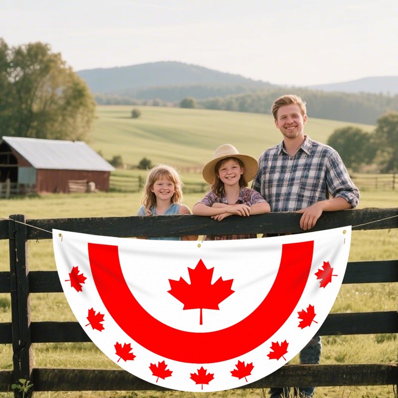 6 x 3 FT Flat Canada Flag Bunting – No-Pleat