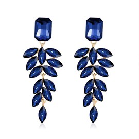 FDEETY Women's Crystal Dangle Earrings Long Crystal Tassel Earrings Wedding Bridal Rhinestone Earrings Fashion Jewellery, Crystal