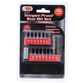 IIT 16pc Tamper Proof and Solid Star Bits 6pt Security T5-T50 Set Tools 65920