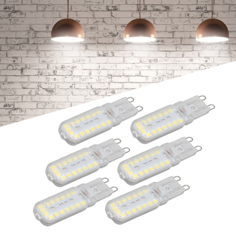 6pcs G9 LED Bulbs 7W Dimmable 360° Illumination Replacement Light